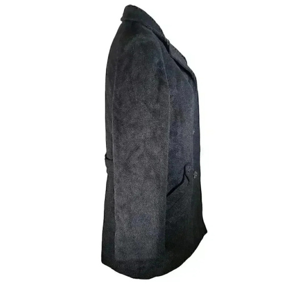 Vintage Juli De Roma Women’s Button Down Soft Pea Coat Jacket Size L/XL Black - Picture 4 of 9